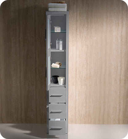 Torino Tall Bathroom Linen Side Cabinet