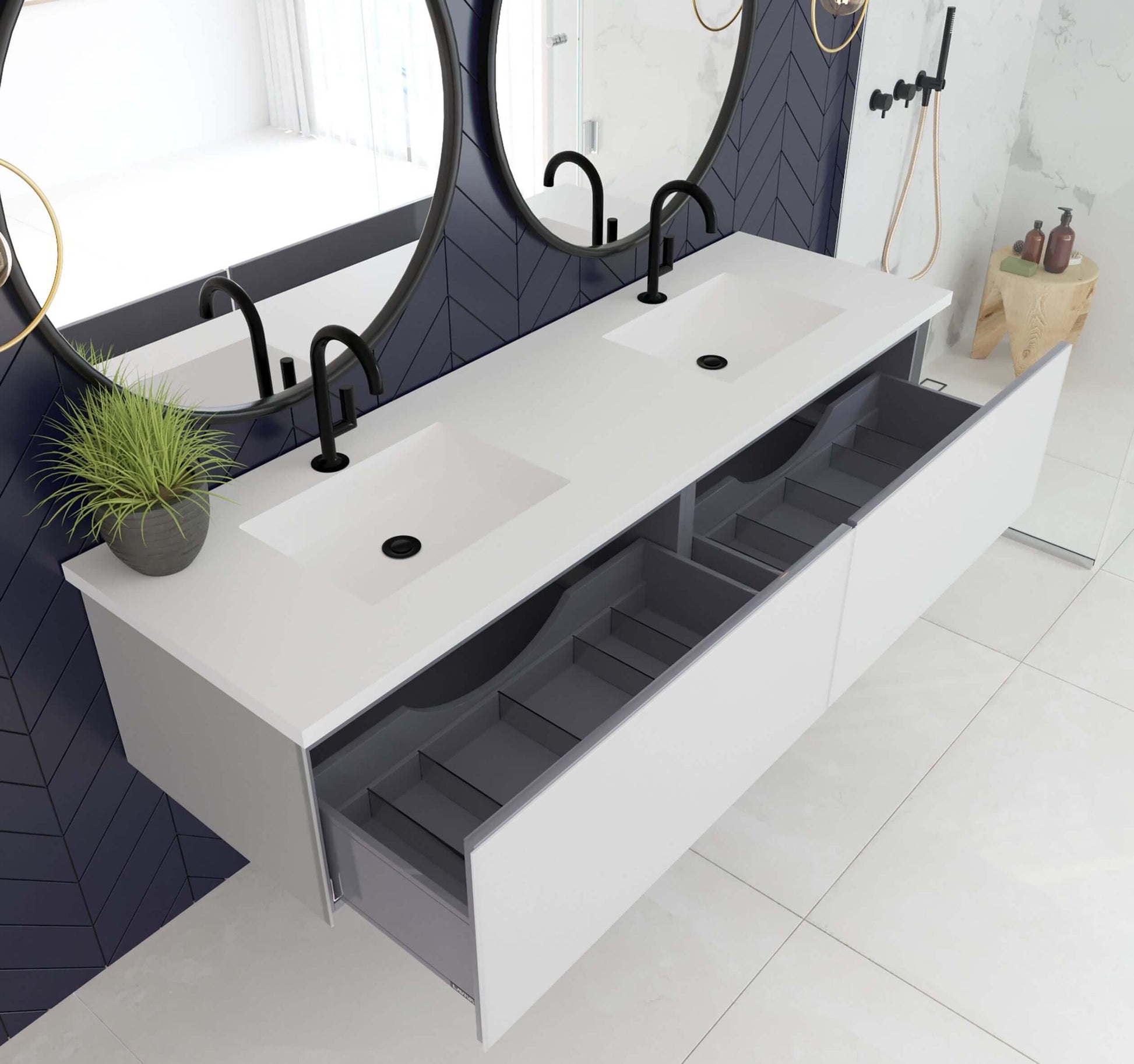 Vitri Collection 72" Double Sink Vanity