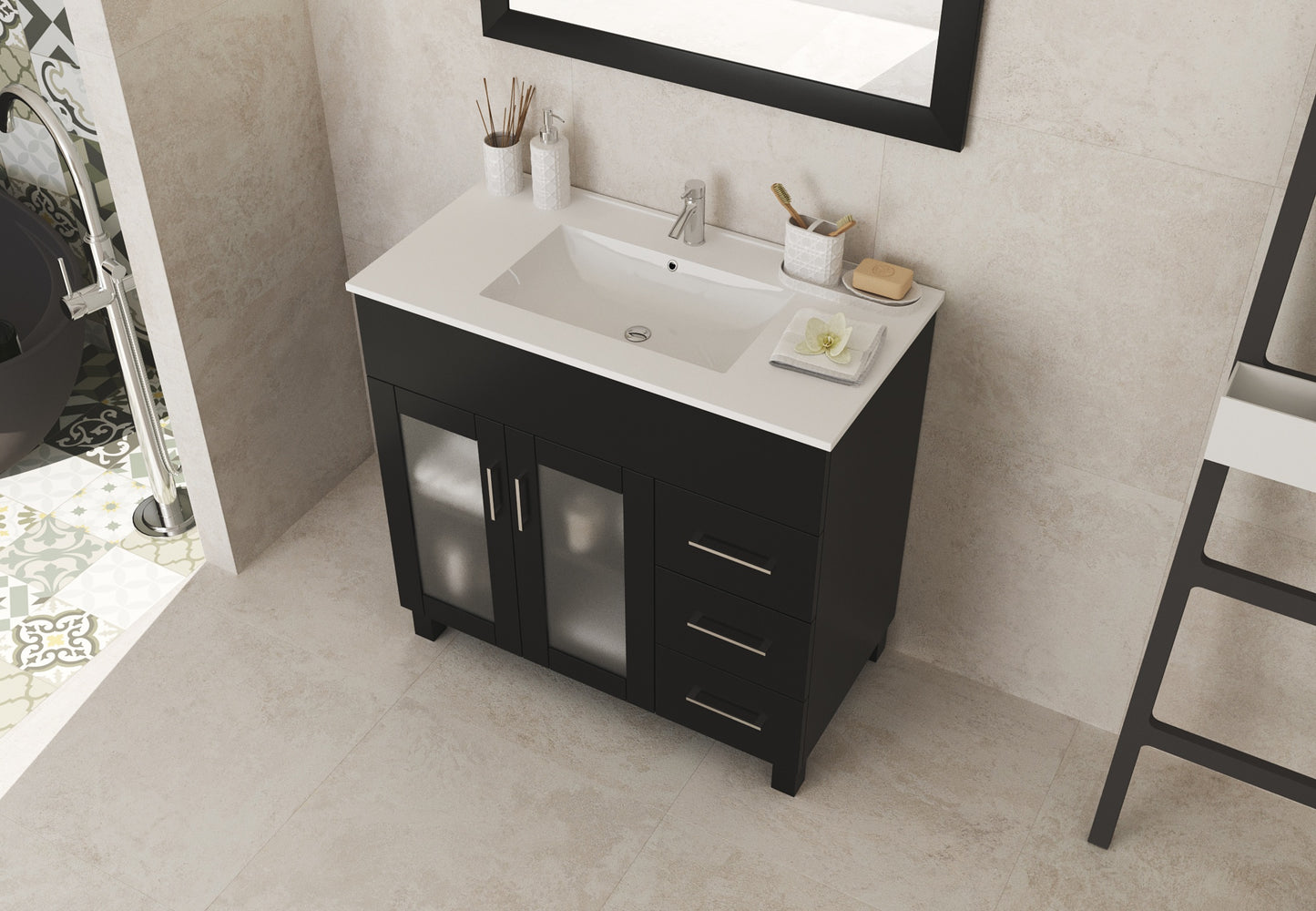 Nova Collection 36" Vanity with Ceramic Basin Countertop