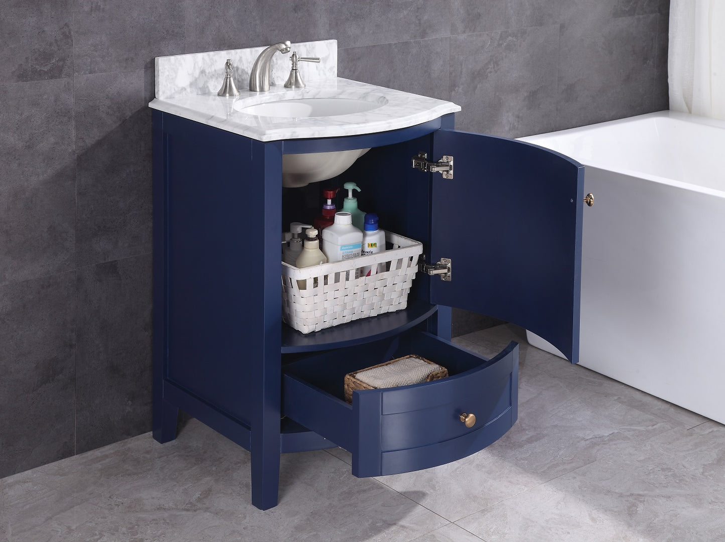 24" Single Sink Freestanding Bathroom Vanity - PVC