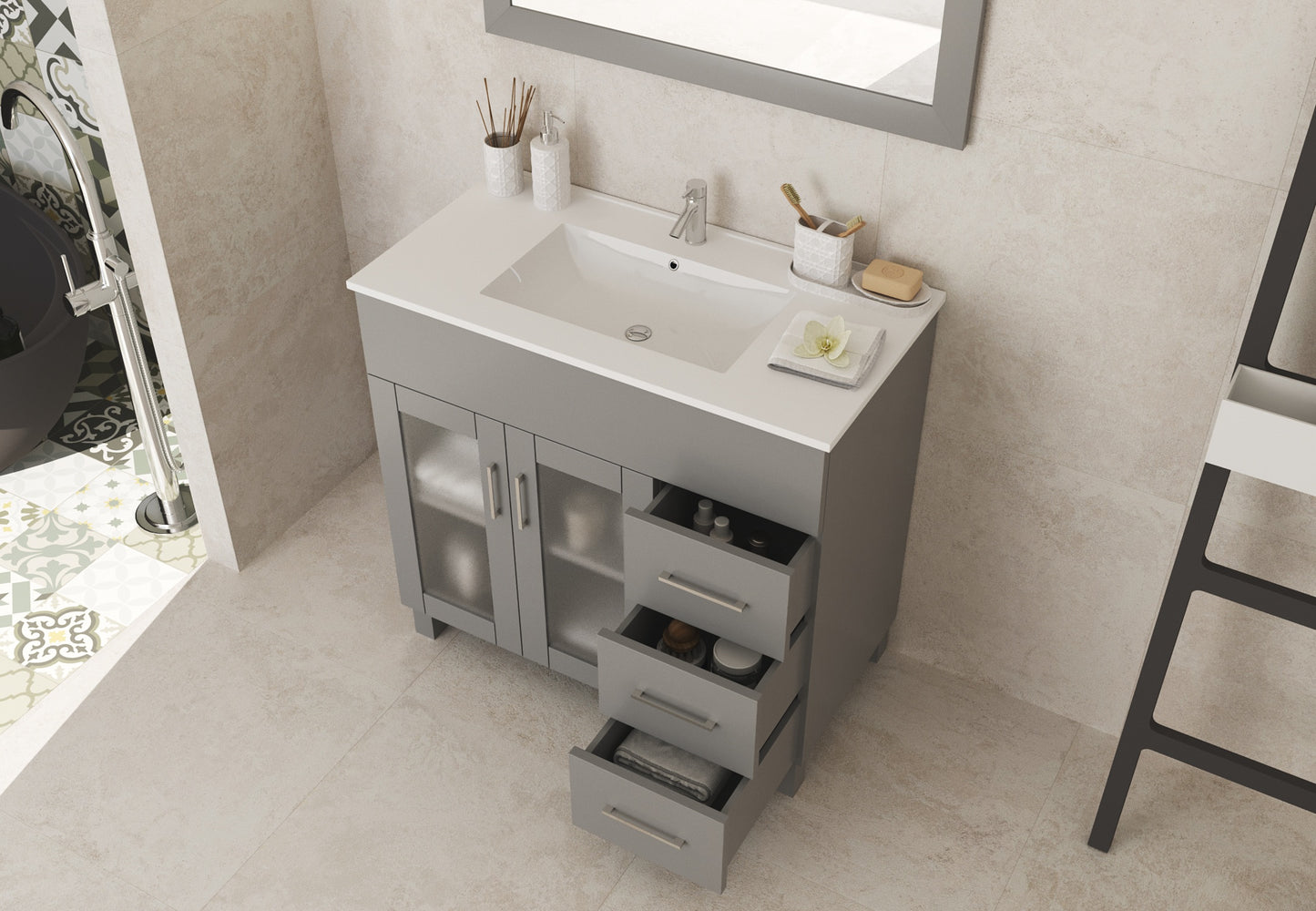 Nova Collection 36" Vanity with Ceramic Basin Countertop