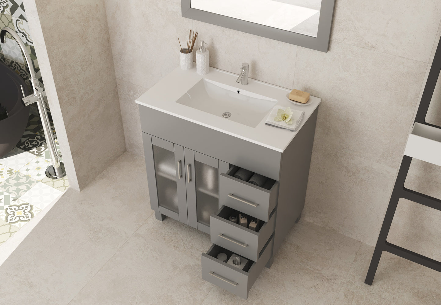 Nova Collection 32" Vanity with Ceramic Basin Countertop