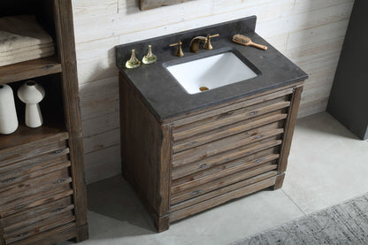 36" Wood Single Sink Vanity with Moon Stone Top