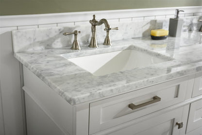 72" Double Sink Vanity Cabinet with Carrara White Marble or Blue Limestone Countertop