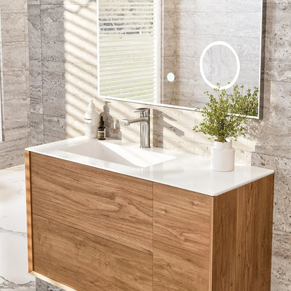 Eviva Prancer 36 inch Solid Oak Wall Mount Bathroom Vanity