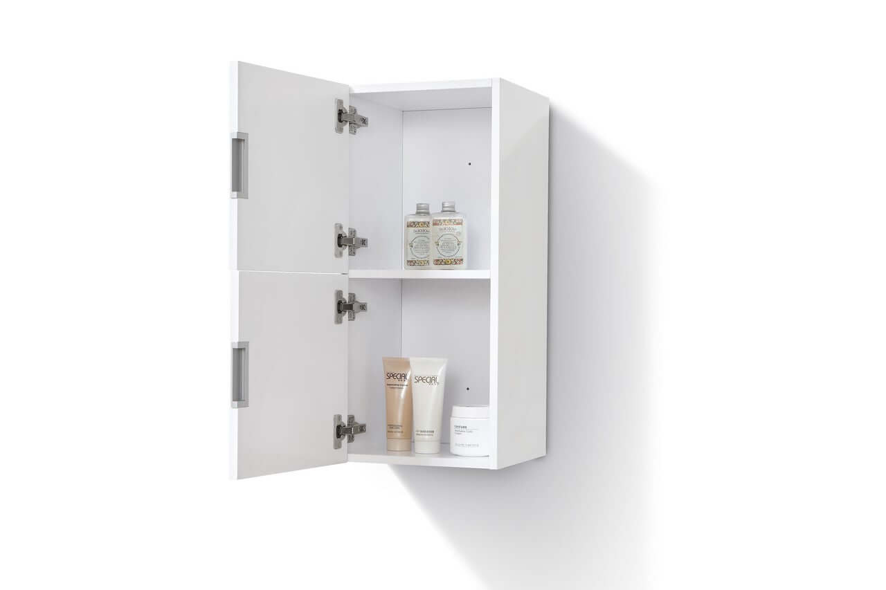 Bliss 12" Wide by 28" Small Bathroom Linen Side Cabinet with 2 Storage Areas