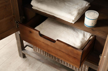 60" Solid Wood Double Sink Vanity with Moon Stone Top