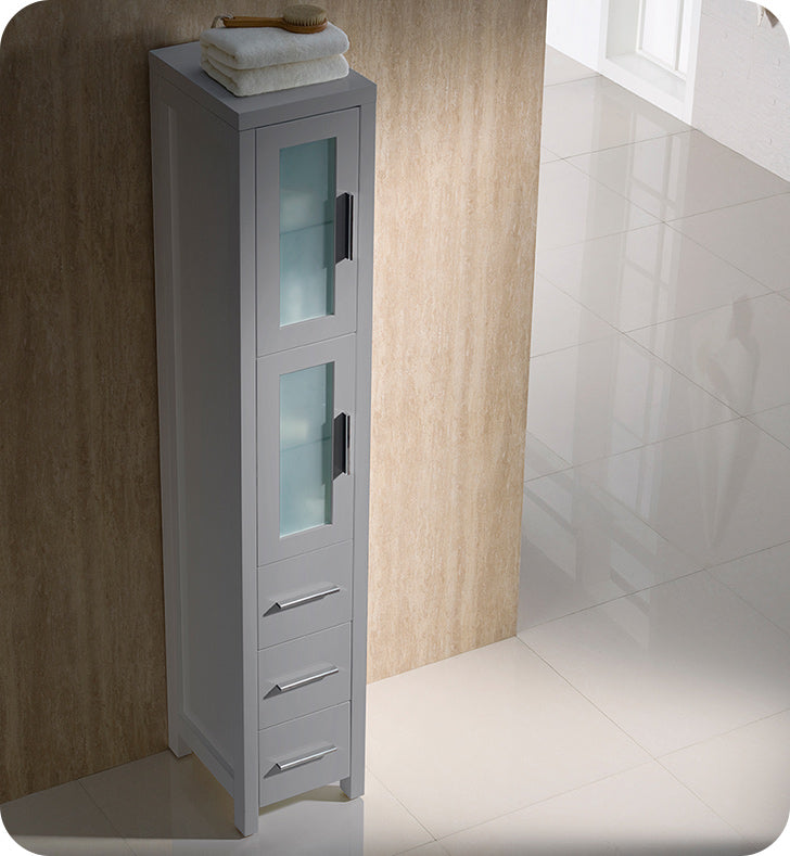 Torino Tall Bathroom Linen Side Cabinet