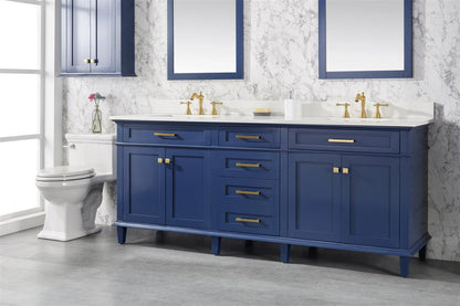 80" Double Sink Vanity Cabinet with Carrara White Quartz Countertop