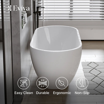 Eviva Clair 60" Freestanding White Acrylic Bathtub