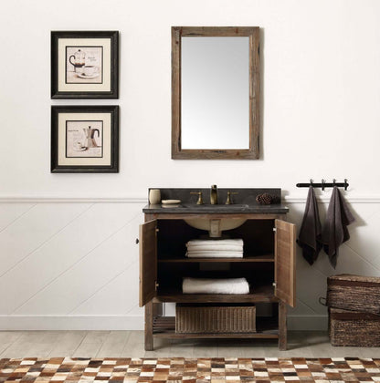 36" Solid Wood Single Sink Vanity with Moon Stone Top