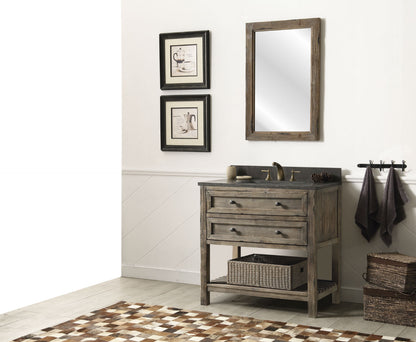 36" Wood Single Sink Vanity with Moon Stone Top