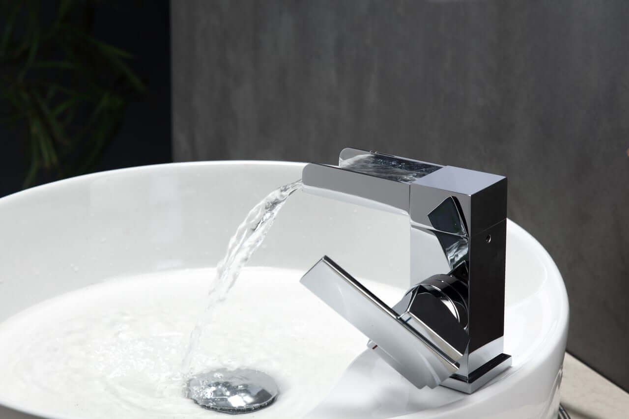 Aqua Fontana Single Lever Waterfall Faucet Chrome Finish