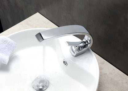 Aqua Arcco Single Lever Modern Bathroom Vanity Faucet Chrome Finish