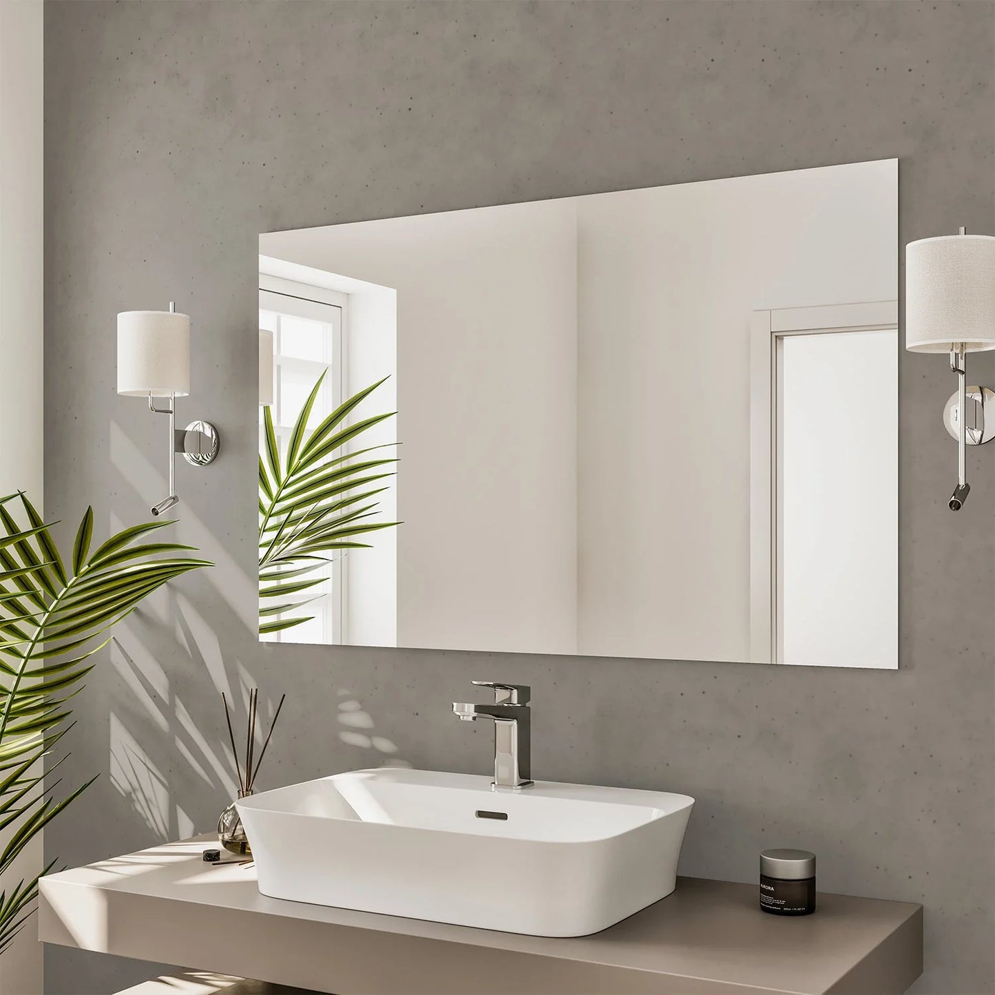 Eviva Sleek 39"W x 30"H Rectangular Frameless Mirror