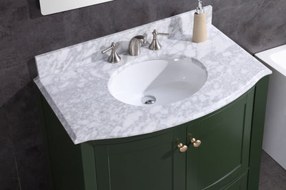 36" Vogue Green Single Sink Freestanding Bathroom Vanity - PVC