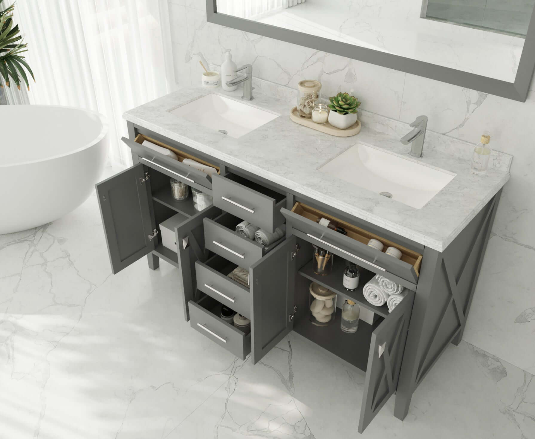 Wimbledon Collection 60" Double Sink Vanity