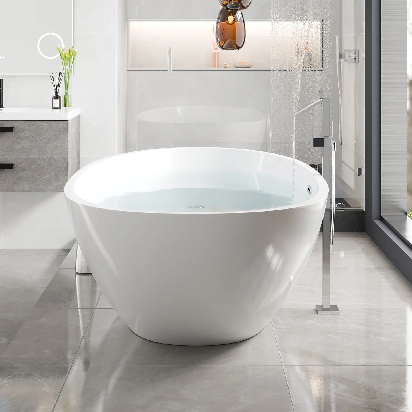 Eviva Sarah Free Standing 67" Acrylic Bathtub