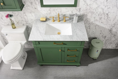 36" Single Sink Vanity Cabinet with Carrara White Marble or Blue Limestone Countertop