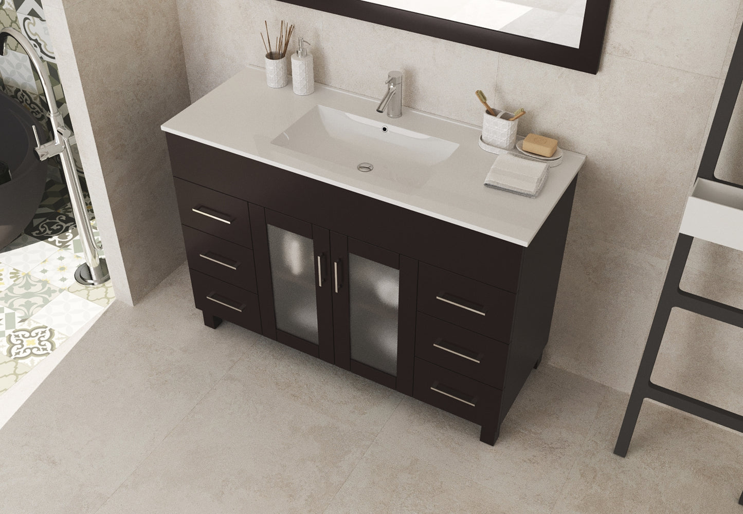 Nova Collection 48" Vanity with Ceramic Basin Countertop