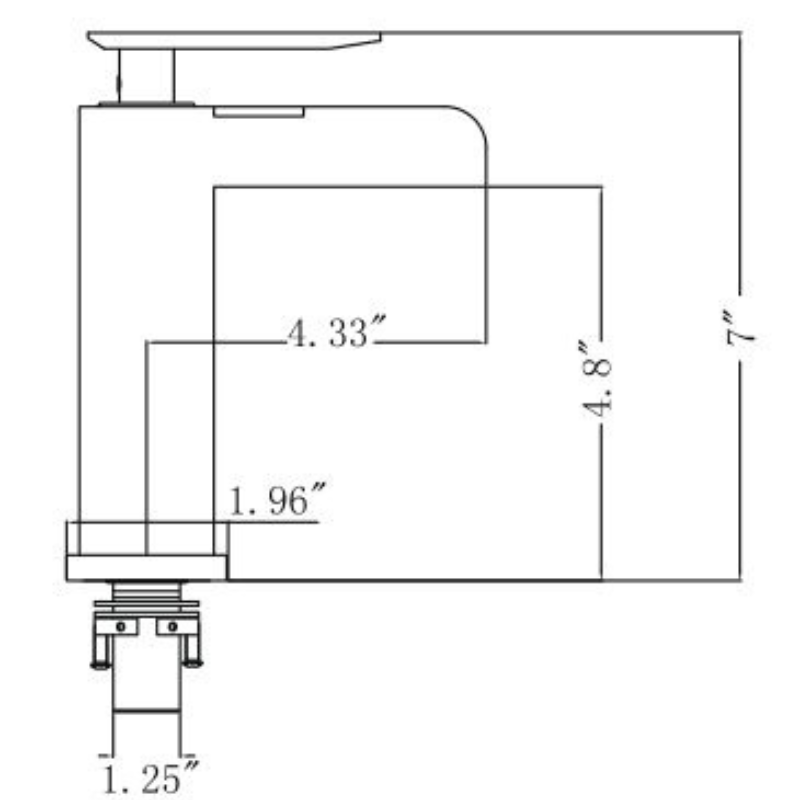 Modern Single Hole Waterfall Faucet with Drain