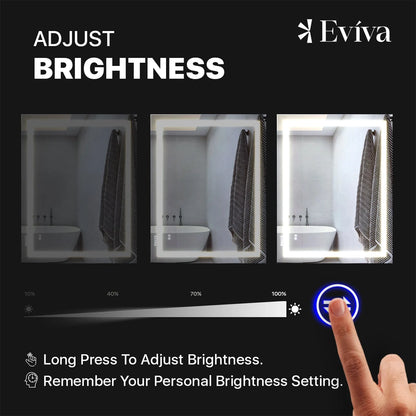 Eviva Glow 36"W x 28"H Rectangular Frameless LED Mirror