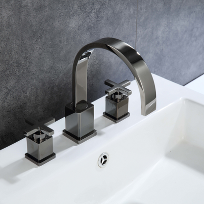 Modern 8" Widespread Faucet with Drain