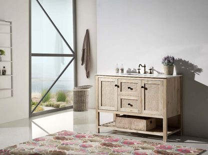 48" Solid Wood Single Sink Vanity with Marble Top