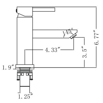 Modern Single Hole Faucet with Drain