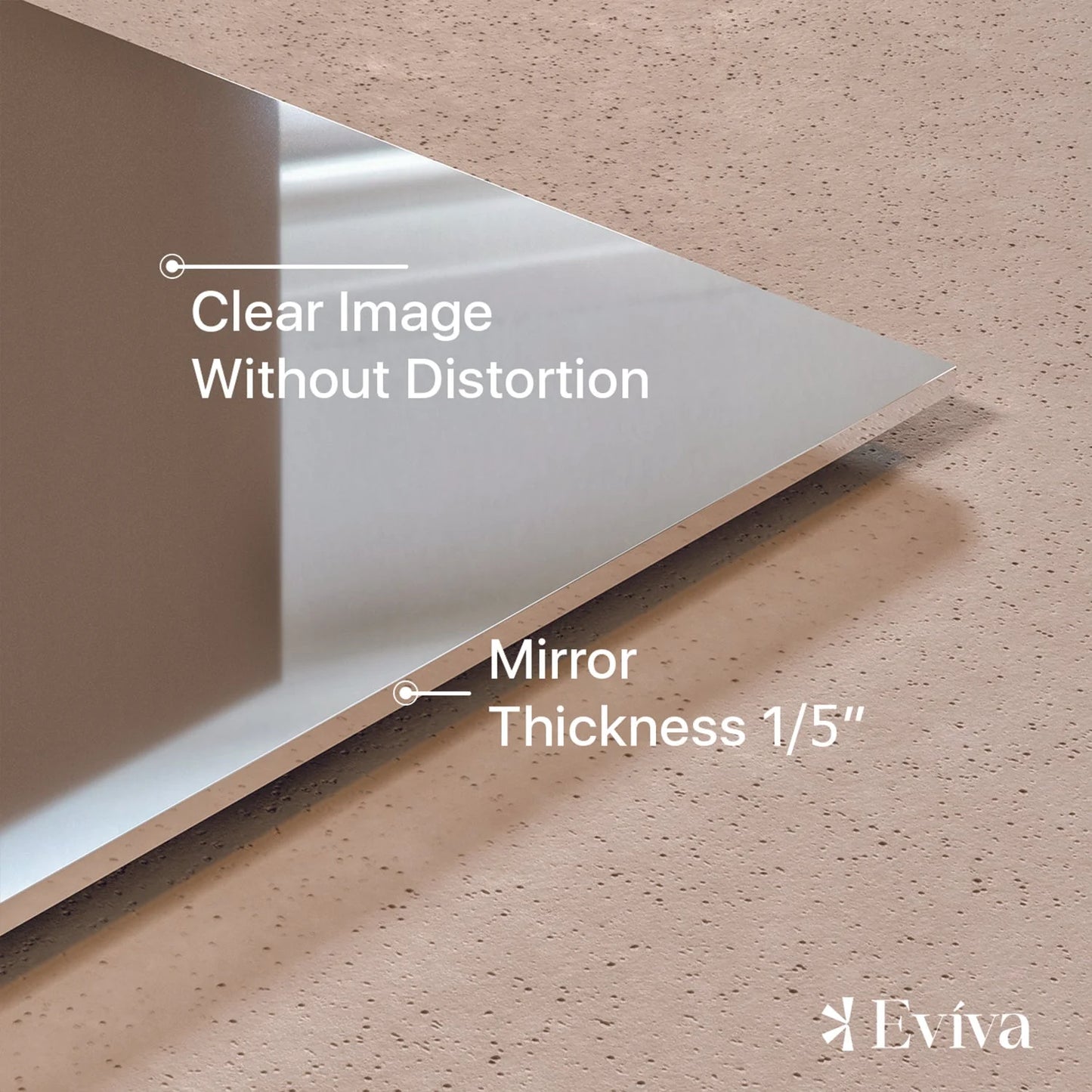 Eviva Sleek 42"W x 30"H Rectangular Frameless Mirror