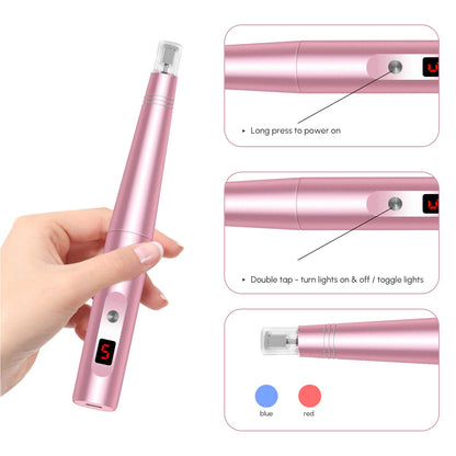 Microneedling Pen Electric Derma Pen with 7 Replacement Cartridges