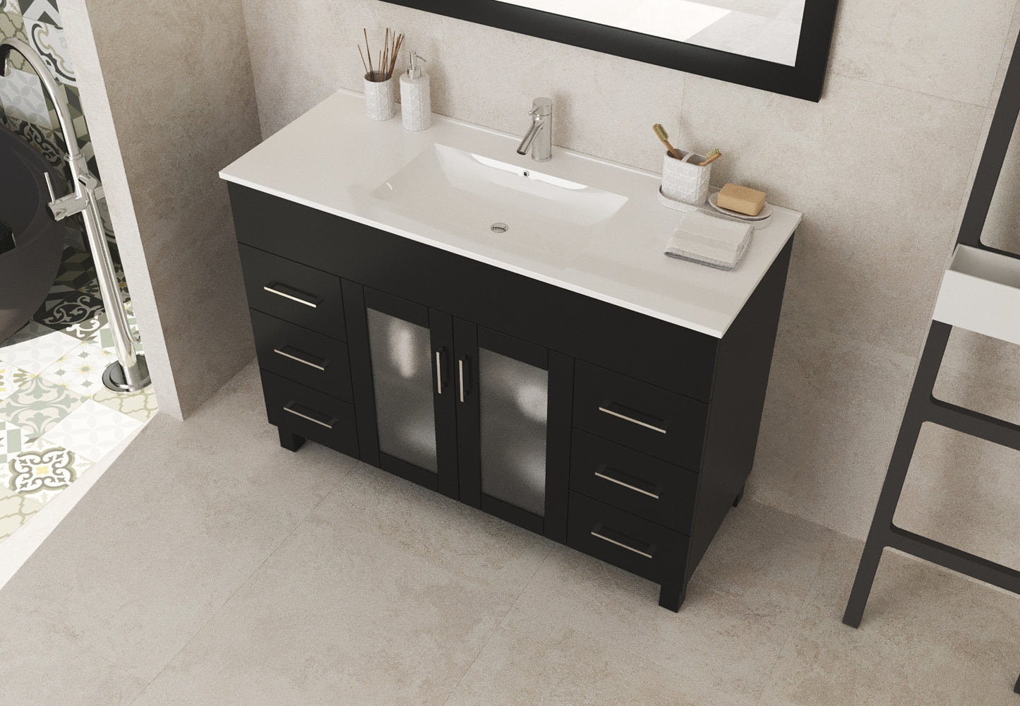 Nova Collection 48" Vanity with Ceramic Basin Countertop