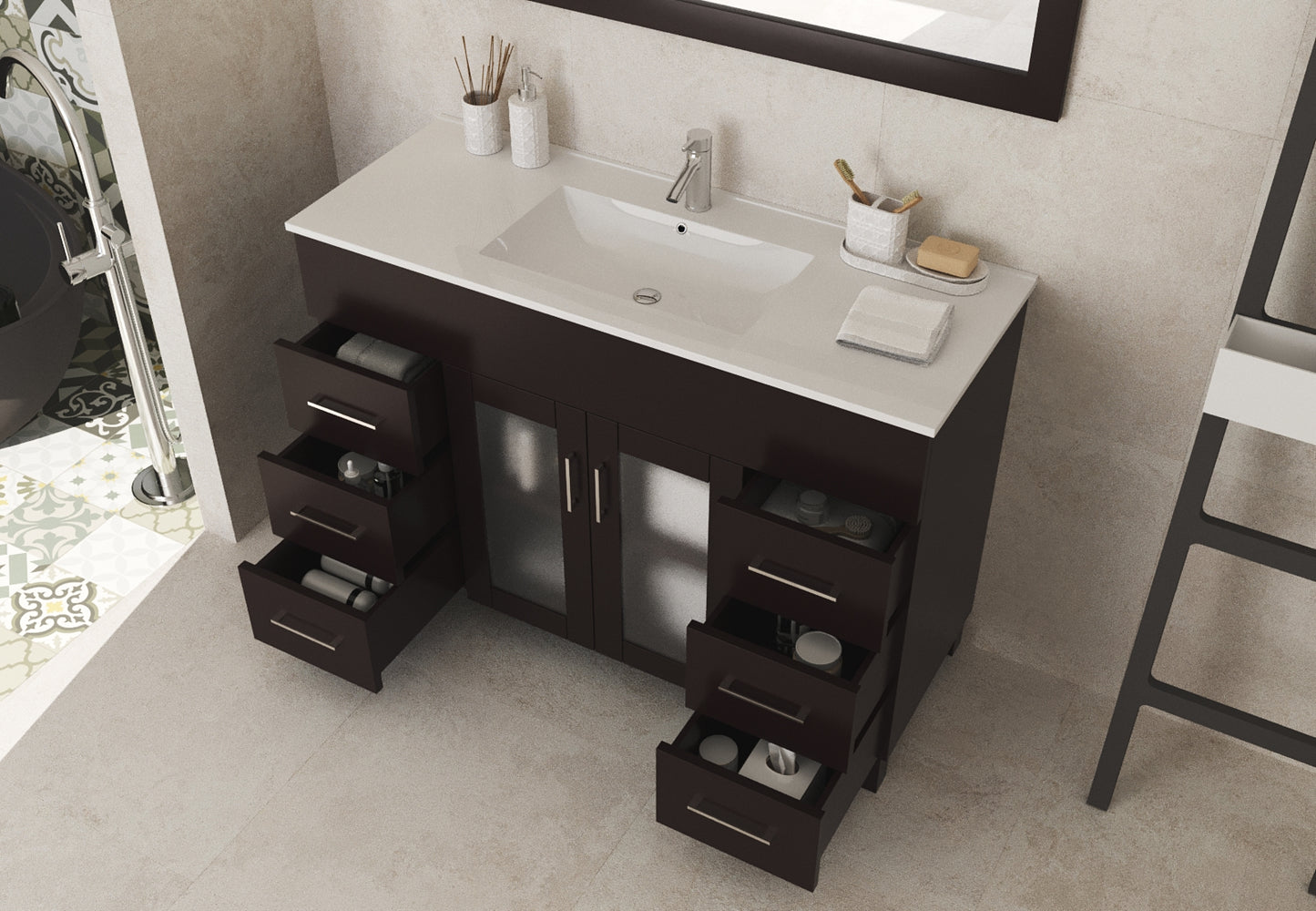 Nova Collection 48" Vanity with Ceramic Basin Countertop