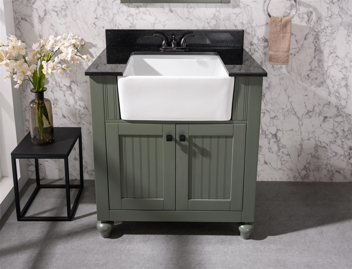 30" Single Sink Bathroom Vanity with Farmhouse Sink