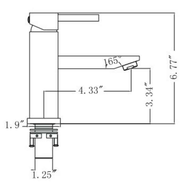 Modern Single Hole Faucet with Drain