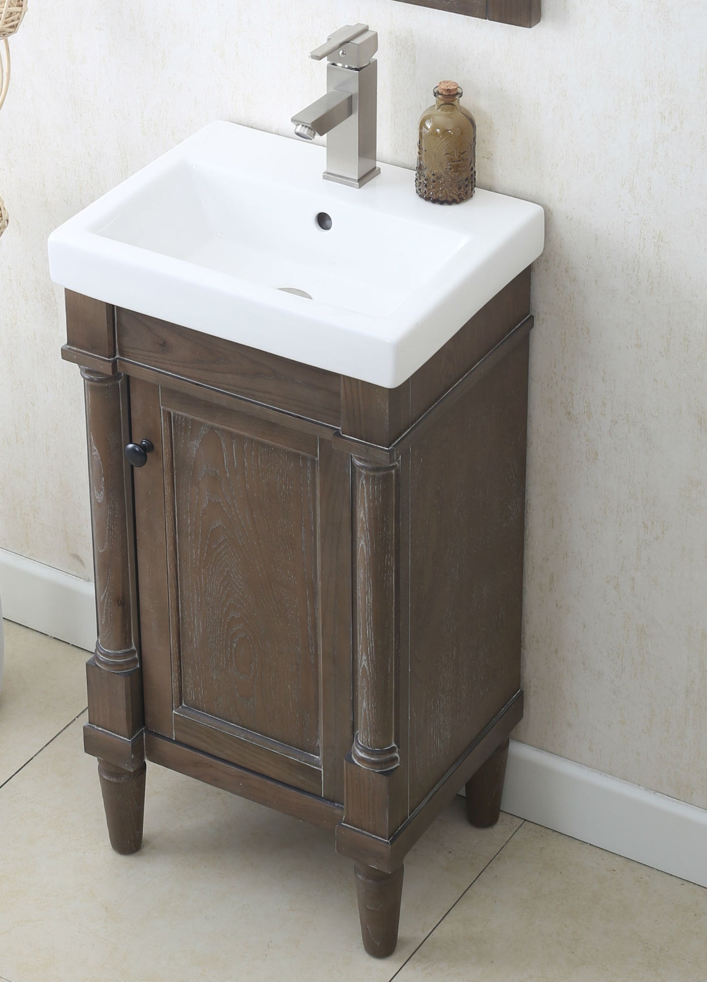 18" Space Saving Single Sink Bathroom Vanity