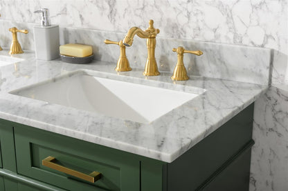 54" Double Sink Vanity Cabinet with Carrara White Marble or Blue Limestone Countertop