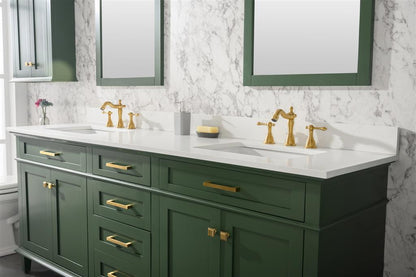 80" Double Sink Vanity Cabinet with Carrara White Quartz Countertop