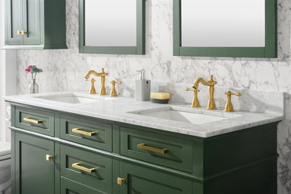 60" Double Sink Vanity Cabinet with Carrara White Marble or Blue Limestone Countertop