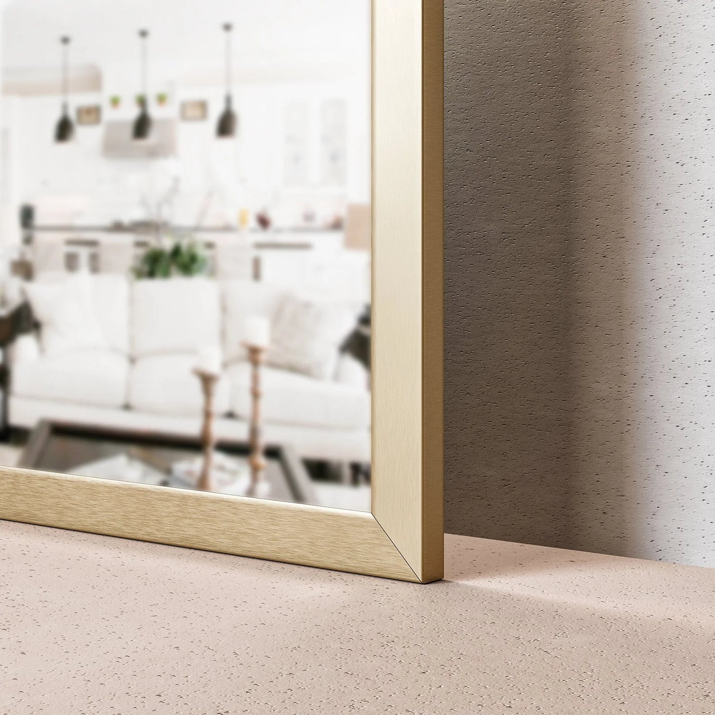 Eviva Gold 36"W x 30"H Rectangular Mirror with Gold Aluminum Frame