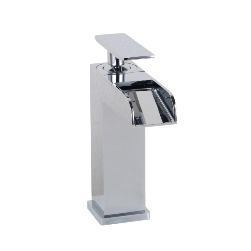 Modern Single Hole Waterfall Faucet with Drain