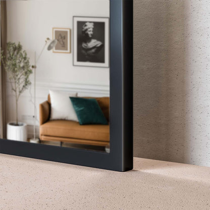 Eviva Black 36"W x 30"H Rectangular Mirror with Black Aluminum Frame