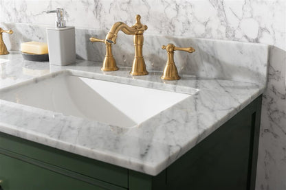 54" Double Sink Vanity Cabinet with Carrara White Marble or Blue Limestone Countertop