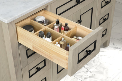 48" Single Sink Vanity with White Carrara Marble Top