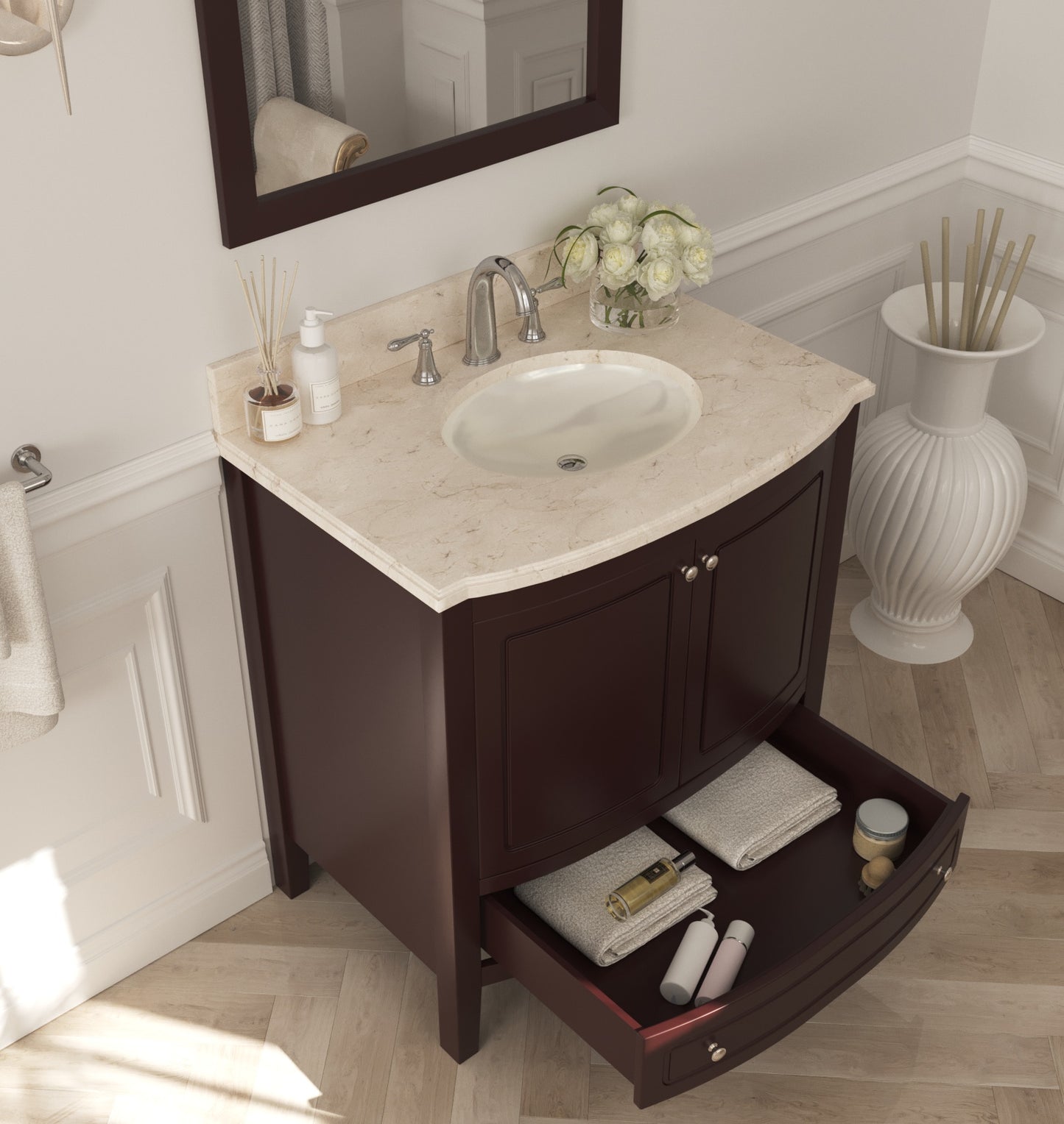 Estella Collection 32" Vanity with Marble Countertop