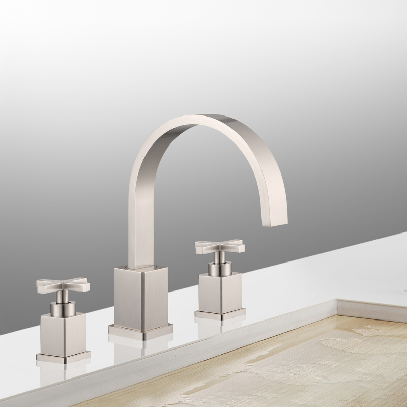 Modern 8" Widespread Faucet with Drain