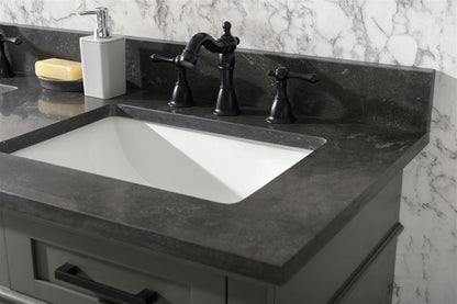 54" Double Sink Vanity Cabinet with Carrara White Marble or Blue Limestone Countertop