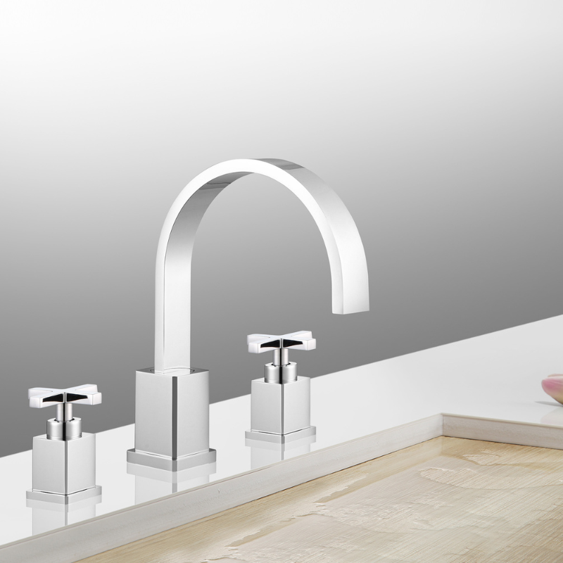 Modern 8" Widespread Faucet with Drain