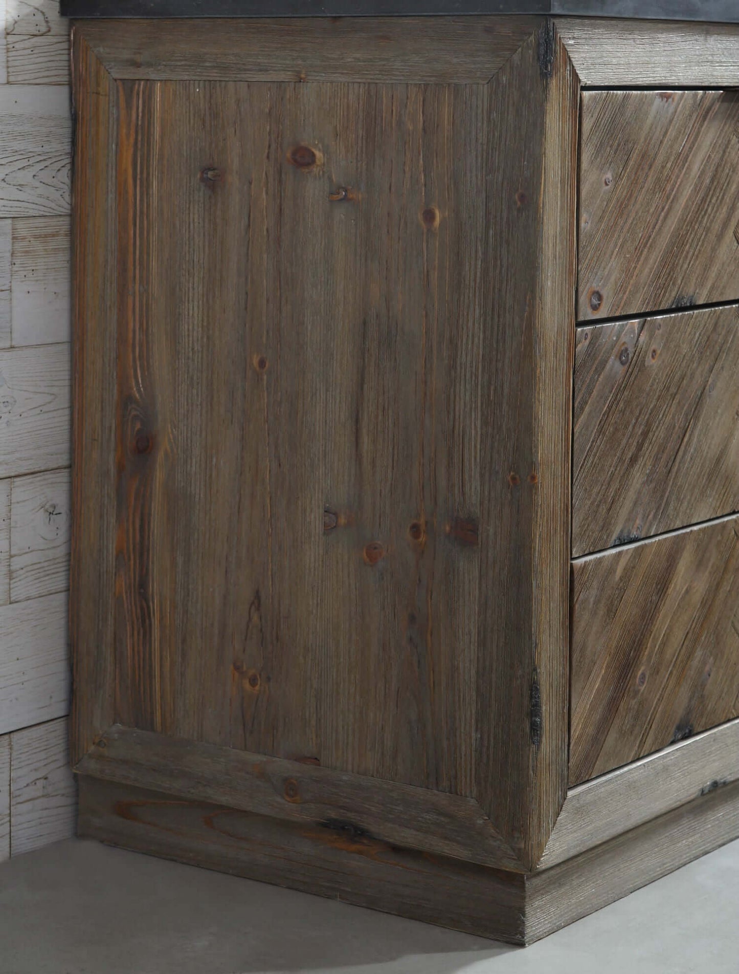 60" Wood Double Sink Vanity with Moonstone Top