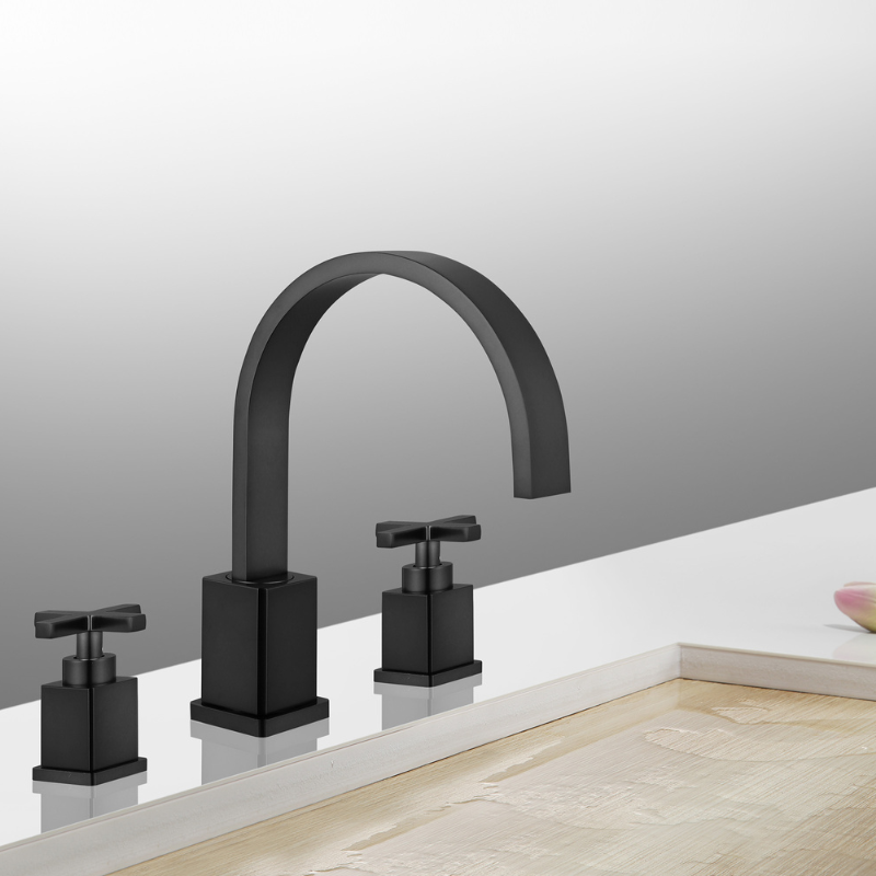 Modern 8" Widespread Faucet with Drain